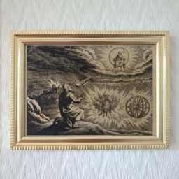"Ezekiel's Vision - Matth??us Merian, 1670 Handmade Reproduction On Canvas Biblical Esoteric 5""x7" - thumbnail 1