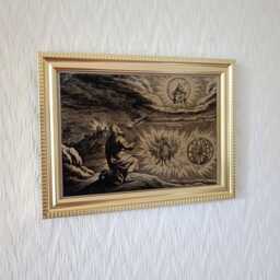 "Ezekiel's Vision - Matth??us Merian, 1670 Handmade Reproduction On Canvas Biblical Esoteric 5""x7" - thumbnail 2