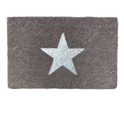 Glitter Star Doormat Indoor Outdoor Natural Coir, Light Grey - 60 X 40cm - thumbnail 2