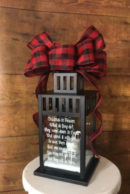 Christmas in Heaven Lantern - Black with Led Tea Light Candle Included - image 1