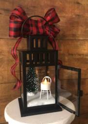 Christmas in Heaven Lantern - Black with Led Tea Light Candle Included - thumbnail 2
