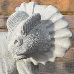 Outdoor Dinosaur Statue Jurassic Park Garden Figure Concrete Dilophosaurus Sculpture Handmade Reptile Ornament Stone Animal Decor Yard Gift - thumbnail 2