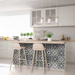 Black & White Tile Set Of 24 Tiles Decals Stickers For Walls Kitchen Decals Bathroom Wall B100 - thumbnail 2