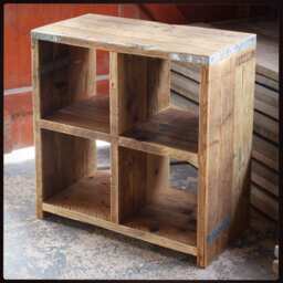 Allen - Solid Reclaimed Timber Custom Built Handmade Vinyl Record Storage Unit Living Room A - thumbnail 4