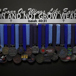 Isaiah 4031 - Soar On Wings Like Eagles Bible Verse Allied Medal Hanger Holder Display Rack - thumbnail 2