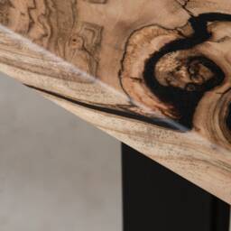Custom Folding Live Edge Table Made Of European Walnut Wood, Epoxy With Steel Legs, Black Resin Table, Modern Dining River Table - thumbnail 4