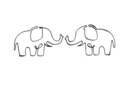Elephant Metal Wire Wall Art, Gifts For Woman, Baby Elephant Sign Nursery Decor, Art Hangings Animal Gift - thumbnail 1