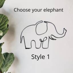 Elephant Metal Wire Wall Art, Gifts For Woman, Baby Elephant Sign Nursery Decor, Art Hangings Animal Gift - thumbnail 3