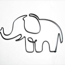 Elephant Metal Wire Wall Art, Gifts For Woman, Baby Elephant Sign Nursery Decor, Art Hangings Animal Gift - thumbnail 2