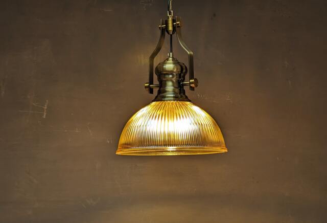 Glass Pendant Light Brass, Farmhouse Lighting - image 1