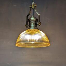 Glass Pendant Light Brass, Farmhouse Lighting - thumbnail 3
