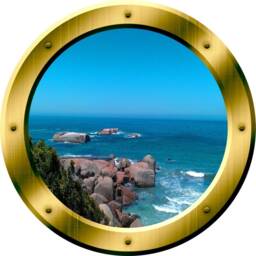 Ocean Scene Wall Decal Nature Porthole Peel & Stick Decor - Vwaq Gp38 - thumbnail 2