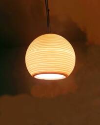 5 Porcelain Pendant Lights Carved Ball Hanging Lamp - thumbnail 2