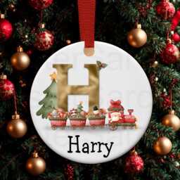 Kids Christmas Stocking Filler - Personalised Bauble Keepsake Gift Train Daughter Granddaughter Son Nephew Niece