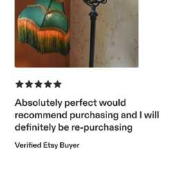Hunter Green Silk Lampshade Ombre Fringe, Scalloped Table Lamp Shade - thumbnail 4