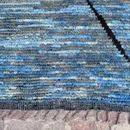 5'1x8'8Ft Modern Blue Moroccan Kilim Rug - Handwoven Wool Carpet With Geometric Patterns, Stylish Boho Accent For Living Room Or Hallway - thumbnail 4