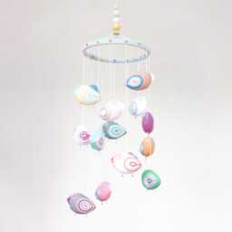 Pastel Bird Baby Mobile Embroidered Felt Birds, Gender Neutral Nursery Decor - thumbnail 2