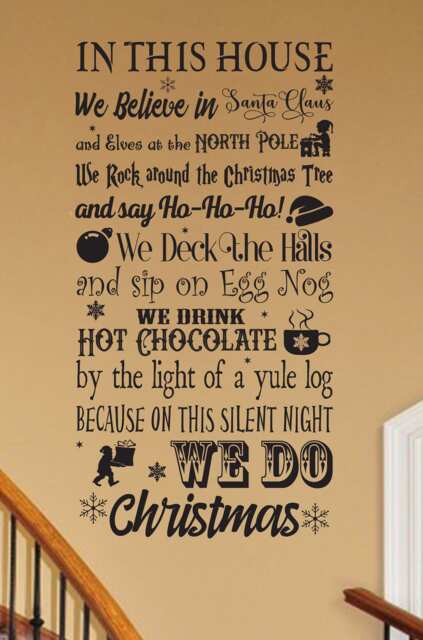 In This House We Only Do Christmas V2 Customizable Believe Wall Decal Living Room Holiday Decorations Jesus Sign Christmas Ornaments Diy - image 1