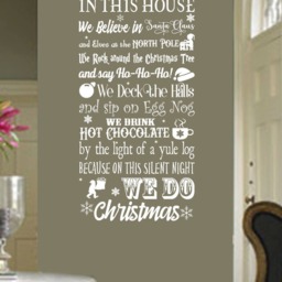 In This House We Only Do Christmas V2 Customizable Believe Wall Decal Living Room Holiday Decorations Jesus Sign Christmas Ornaments Diy - thumbnail 3