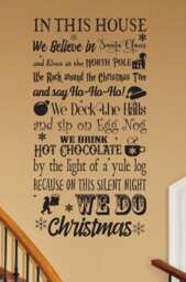 In This House We Only Do Christmas V2 Customizable Believe Wall Decal Living Room Holiday Decorations Jesus Sign Christmas Ornaments Diy - thumbnail 1