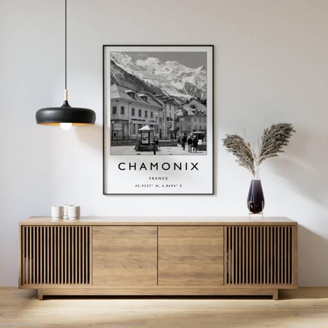 Chamonix France Ski Poster Vintage Travel Print - image 1