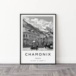 Chamonix France Ski Poster Vintage Travel Print - thumbnail 2