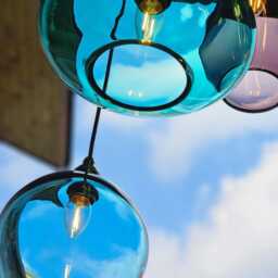 Hand Blown Glass Pendant Lights. Multi Chandelier. Colorful Custom Ceiling Light - thumbnail 3