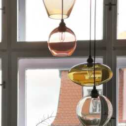 Hand Blown Glass Pendant Lights. Multi Chandelier. Colorful Custom Ceiling Light - thumbnail 2