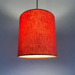 Orange Linen Drum Lampshade Textured Ceiling Light Shade