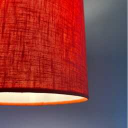 Orange Linen Drum Lampshade Textured Ceiling Light Shade - thumbnail 3