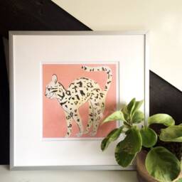 Set Of Exotic Cat Art Print + 2 Capybara Cards, Cute Animal Lover Christmas Gift - thumbnail 3