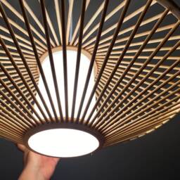 Bamboo Parchment Pendant Light Natural Woven Lamp Shade - 19''x9.8'' - thumbnail 3