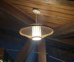 Bamboo Parchment Pendant Light Natural Woven Lamp Shade - 19''x9.8''