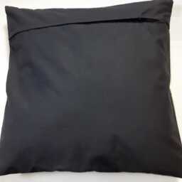 Black & Gold Quilted Pillow Cover Modern Patchwork Cushion - 17.5 X 17.5 Inch - thumbnail 4