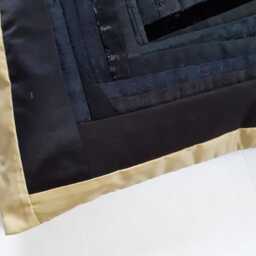 Black & Gold Quilted Pillow Cover Modern Patchwork Cushion - 17.5 X 17.5 Inch - thumbnail 2