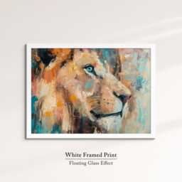Lion Abstract Oil Painting Framed Print & Canvas Large Sizes Wall Art Poster Animal Home Decor Interior Gift Idea - thumbnail 3