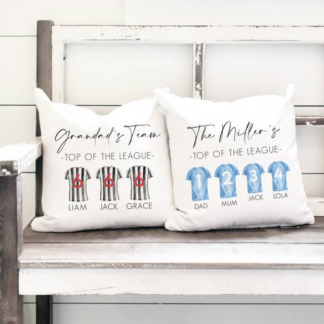 Personalised Father's Day Cushion - Grandad Gift Best Dad Football First Gifts - image 1