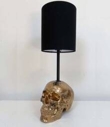 Gold & Black Splatter Lamp // Skull Decor Handmade By Haus Of Skulls - thumbnail 1