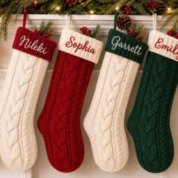 2026 Personalized Christmas Stockings, Embroidered Knit Stockings, Family Stockings With Name, Holiday Stockings, 2025 Gift - thumbnail 2