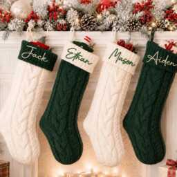 2026 Personalized Christmas Stockings, Embroidered Knit Stockings, Family Stockings With Name, Holiday Stockings, 2025 Gift - thumbnail 3