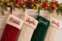 2026 Personalized Christmas Stockings, Embroidered Knit Stockings, Family Stockings With Name, Holiday Stockings, 2025 Gift - thumbnail 1