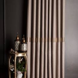 Luxury Brown & Gold Curtains Modern Drape For Living Room - thumbnail 4