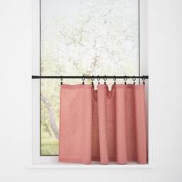 Linen Cafe Curtains Farmhouse Style Semi-Sheer Privacy Drapes - thumbnail 1