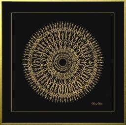 Black Mandala . Professional Printing - Unframed 40x40cm - 15''x15'' 20x20cm - 7.5''x7.5'' Modern Art Chay Chen - thumbnail 1