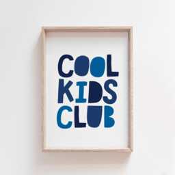Cool Kids Club, Navy Blue, Boys Bedroom Decor, Wall Art, Nursery Print, Playroom Sign - thumbnail 2