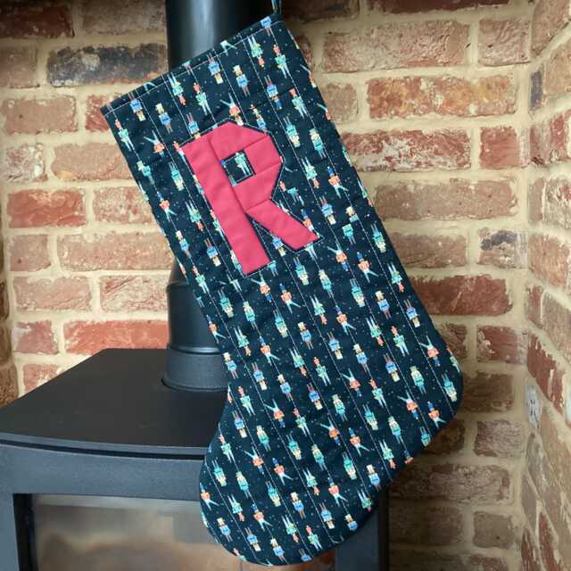 Personalised Quilted Christmas Stocking - Toy Soldier Print - image 1