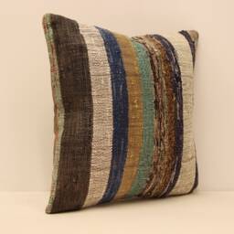 16x16 Home Kilim Pillow Cover Handmade Home Living Design Boho Vintage Rustic Throw Pillov Covers Old Cushion 4Kf-264 - thumbnail 2