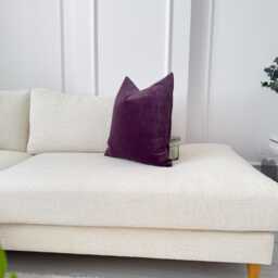 Cord Velvet Purple Cushion Cover Plum Accent Pillow - All Sizes - thumbnail 3