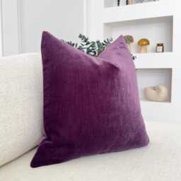 Cord Velvet Purple Cushion Cover Plum Accent Pillow - All Sizes - thumbnail 2