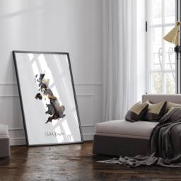 Custom Country/City/state Map Black & Gold Wall Art Print - thumbnail 2